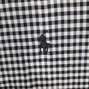 Polo Ralph Lauren Shirt Mens XL Slim Fit Black White L/S micro check Gingham